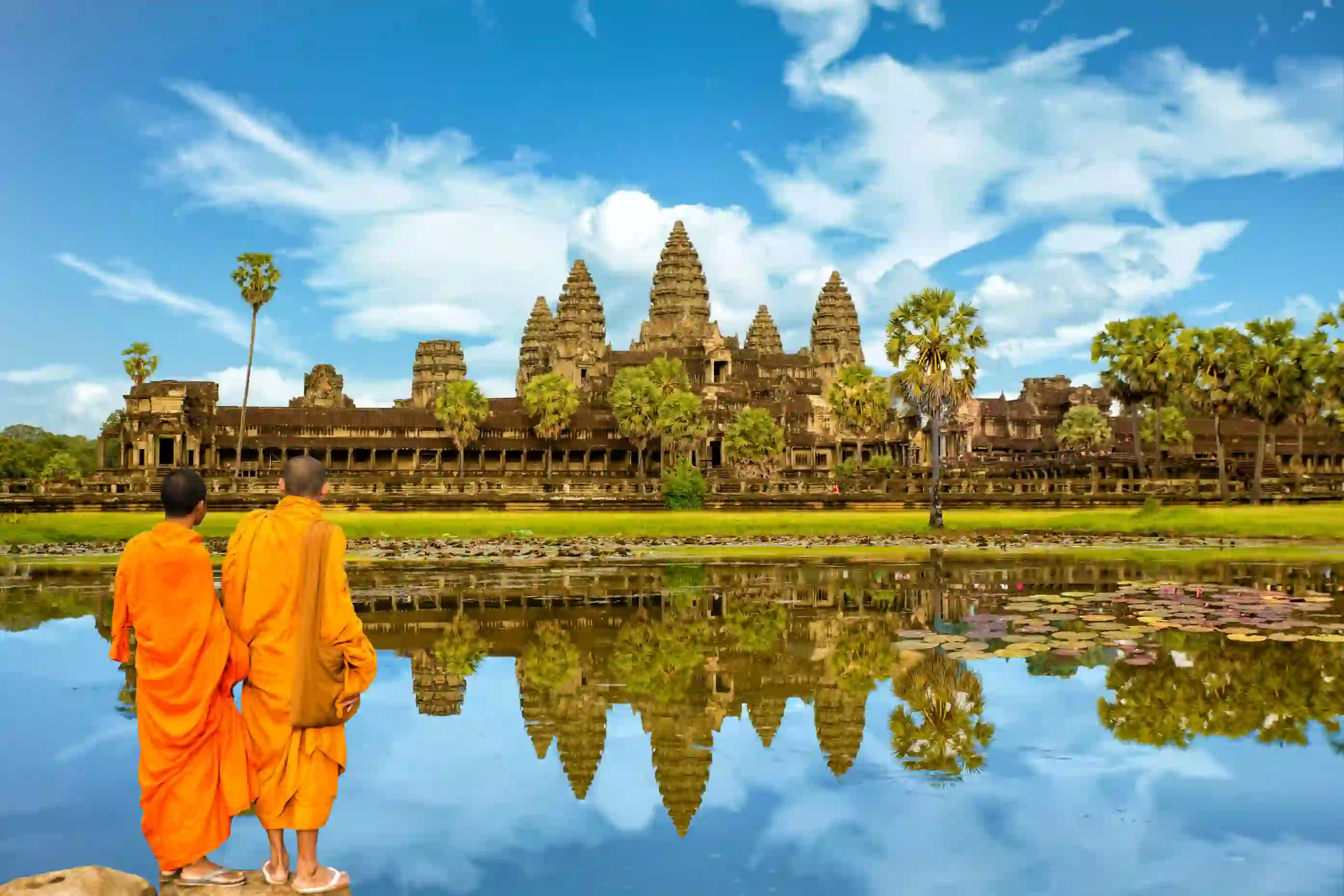 Monks at Angkor Wat, Cambodia