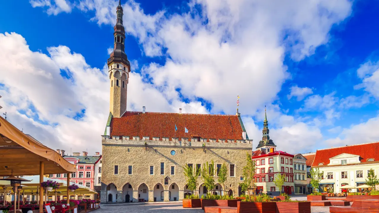 Raekoja Plats, Town Square And The Old Town Hall, Tallinn, Estonia
