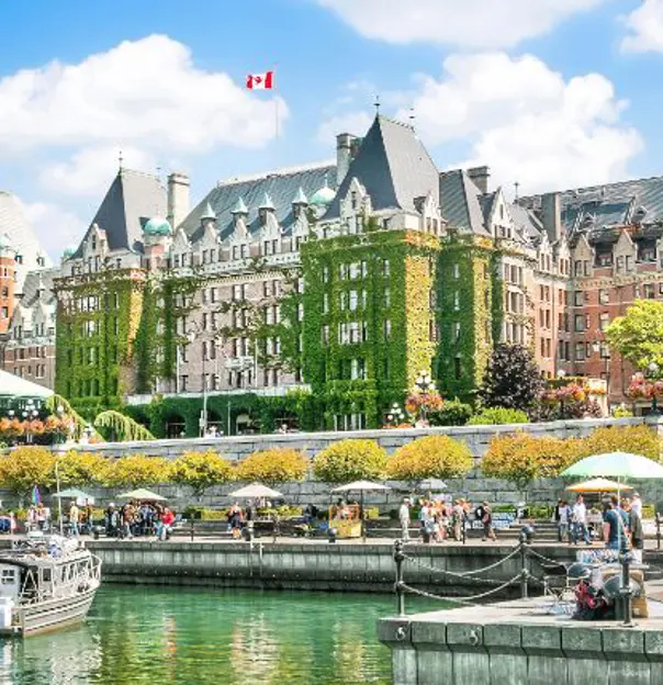 Beautiful view of Inner Harbour of Victoria, Vancouver Island, B.C., Canada
