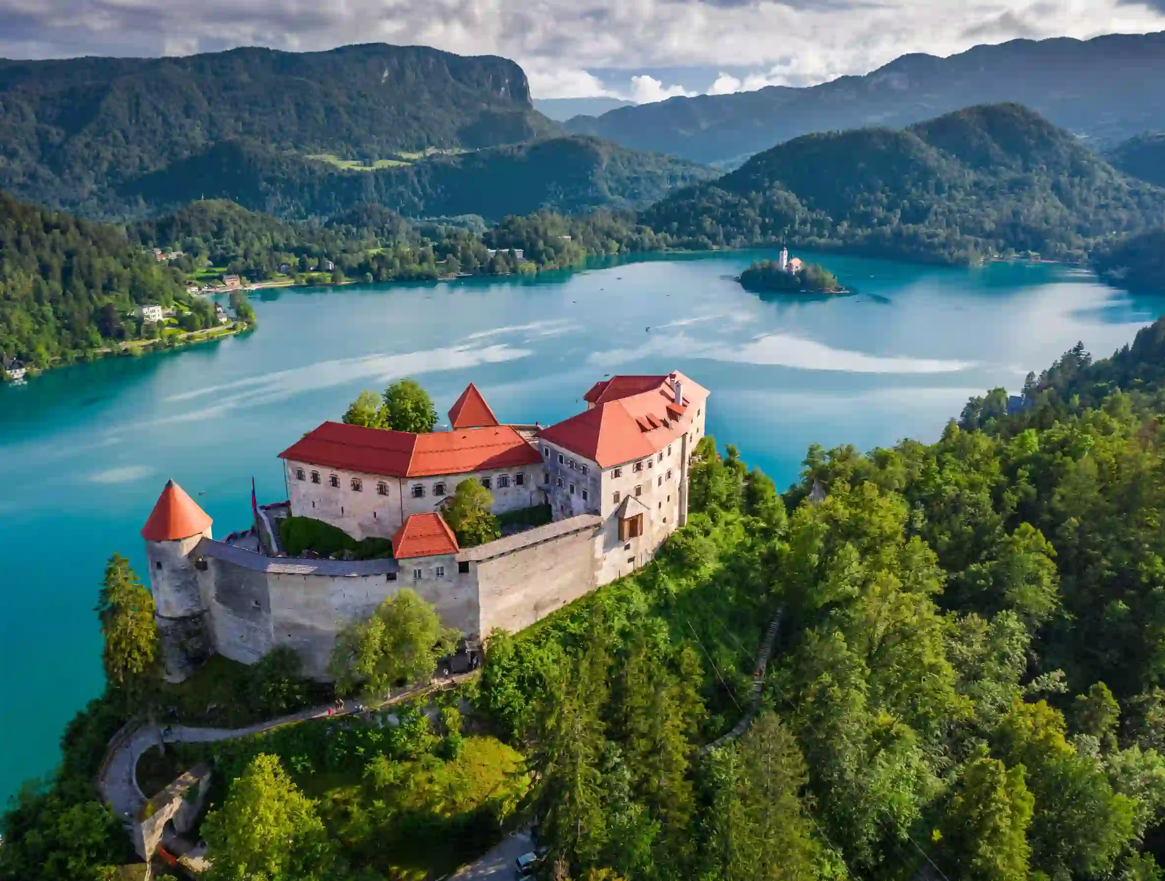 Bled Castle In Lake Bled Slovenia