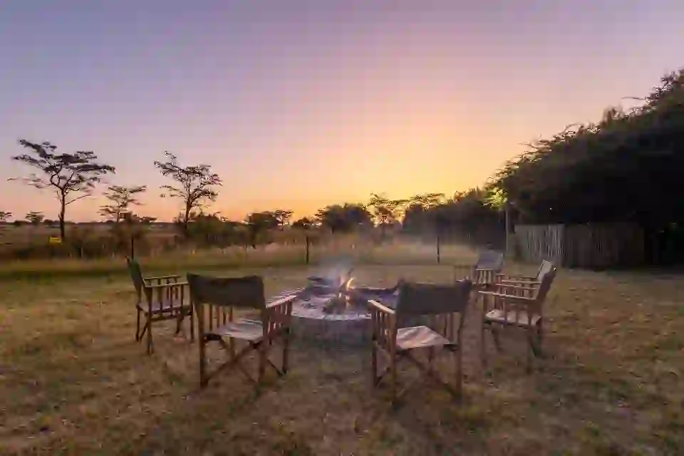Safari Plains, Limpopo, chairs around the fire pit