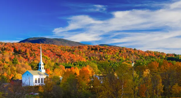 Sh 208811755 Stowe Community Church, Stowe, Vermont, New England, USA