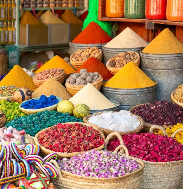 Sh 2254599053 Colorful Spices And Dyes Found At Souk Market In Marrakesh, Morocco