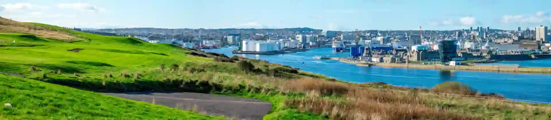 Panorama of Aberdeen city and port