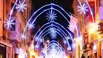 Sh 90102493 Merchant's Street with Christmas Decorations, Valletta, Malta