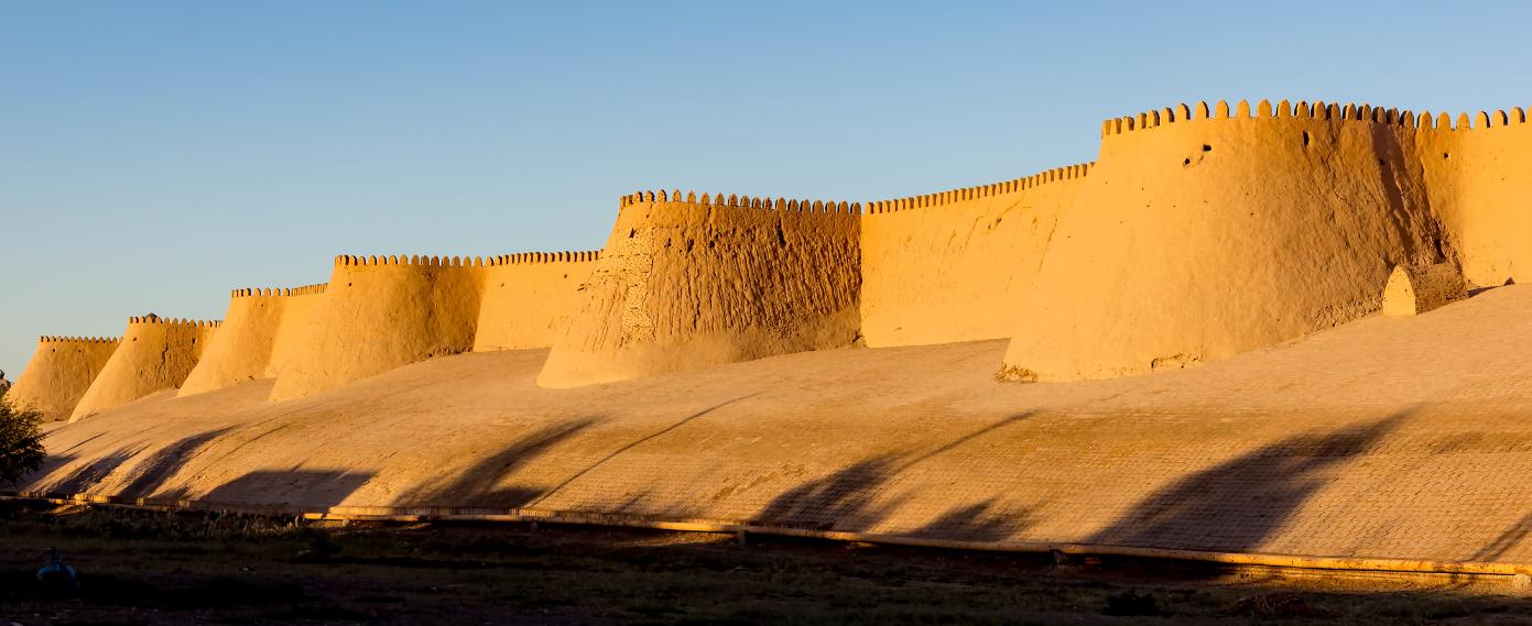Sunset On City Wall Of Ichan Kala Khiva, Uzbekistan