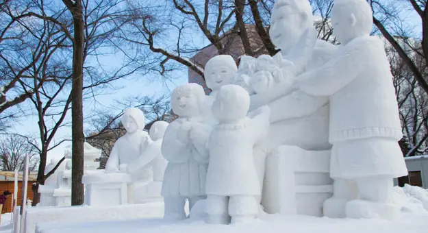 Amazing Character Snow Sculptures at the Sapporo Snow and Ice Festival, Japan, Asia