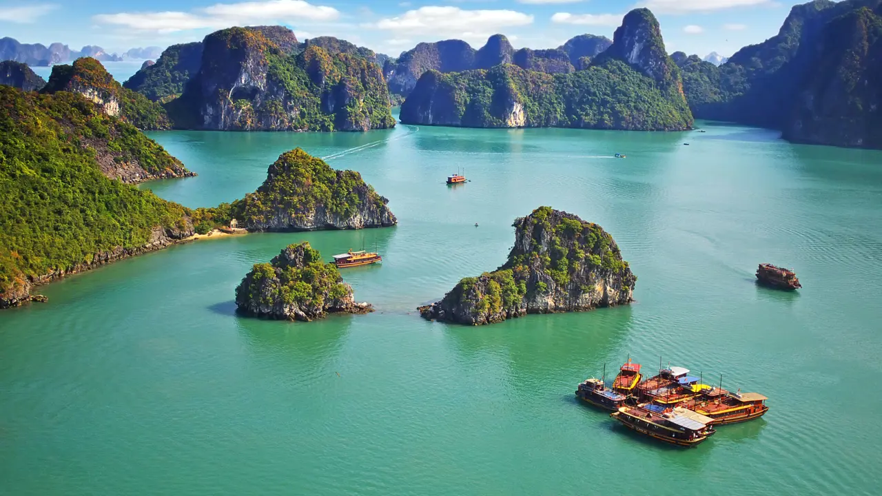 Picturesque Sea Landscape of Ha Long Bay, Vietnam