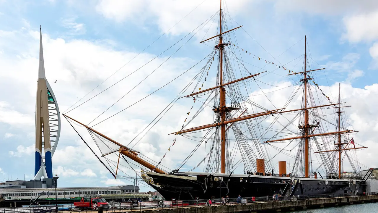 The Spinnaker Tower And HMS Warrior, Portsmouth