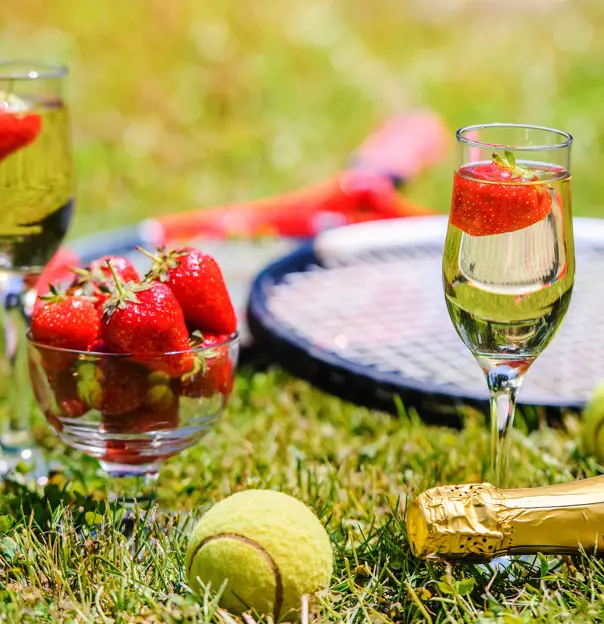 Champagne and strawberries, Wimbledon Tennis