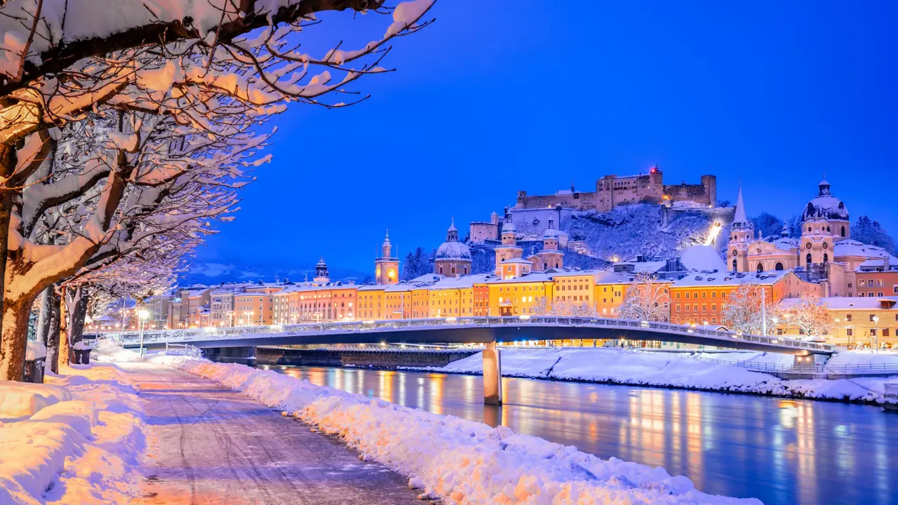 Hohensalzburg Fortress and Salzach River, Salzburg