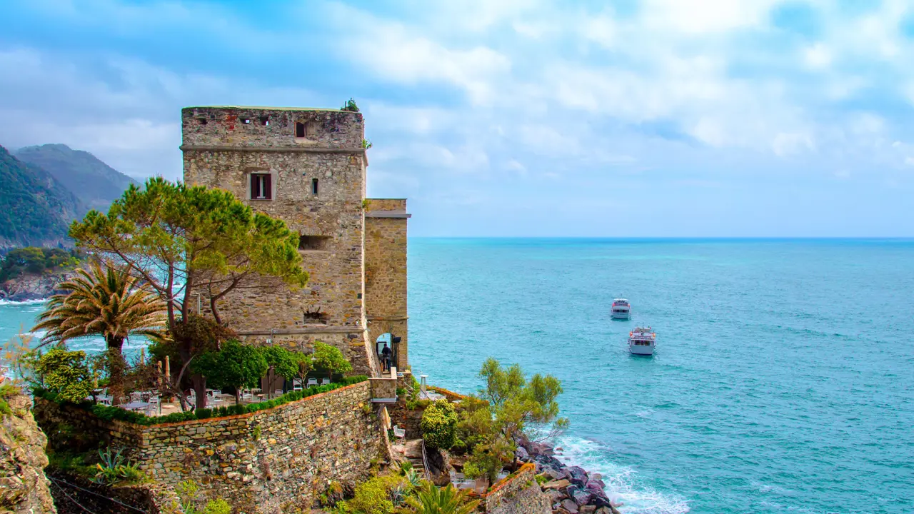 Restaurant on a cliff in Monterosso, Cinque Terre