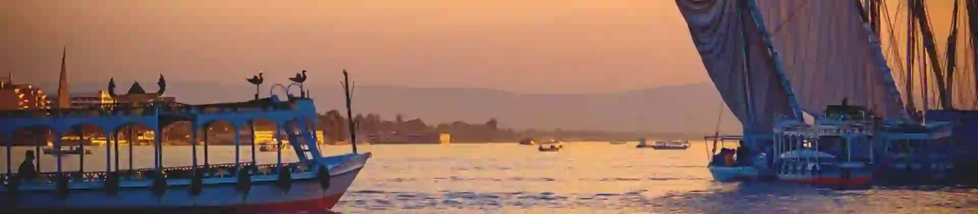 Feluccas At Sunset In Egypt