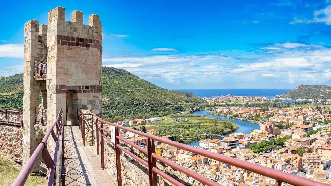 View of Bosa from Castle Walls, Sardinia, Italy