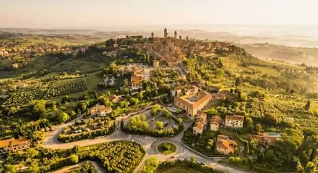 Sh_2319429257 Aerial View of Medieval San Gimignano, Italy