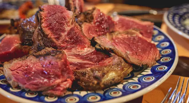 Close up of a Florentine Steak in Florence, Italy