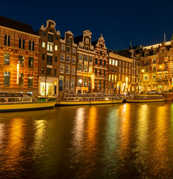 Canals at night, Amsterdam