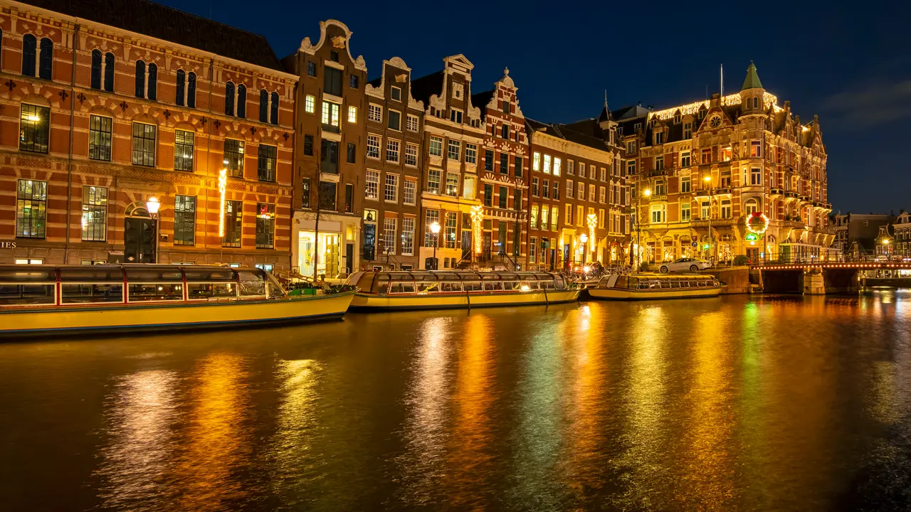 Canals at night, Amsterdam