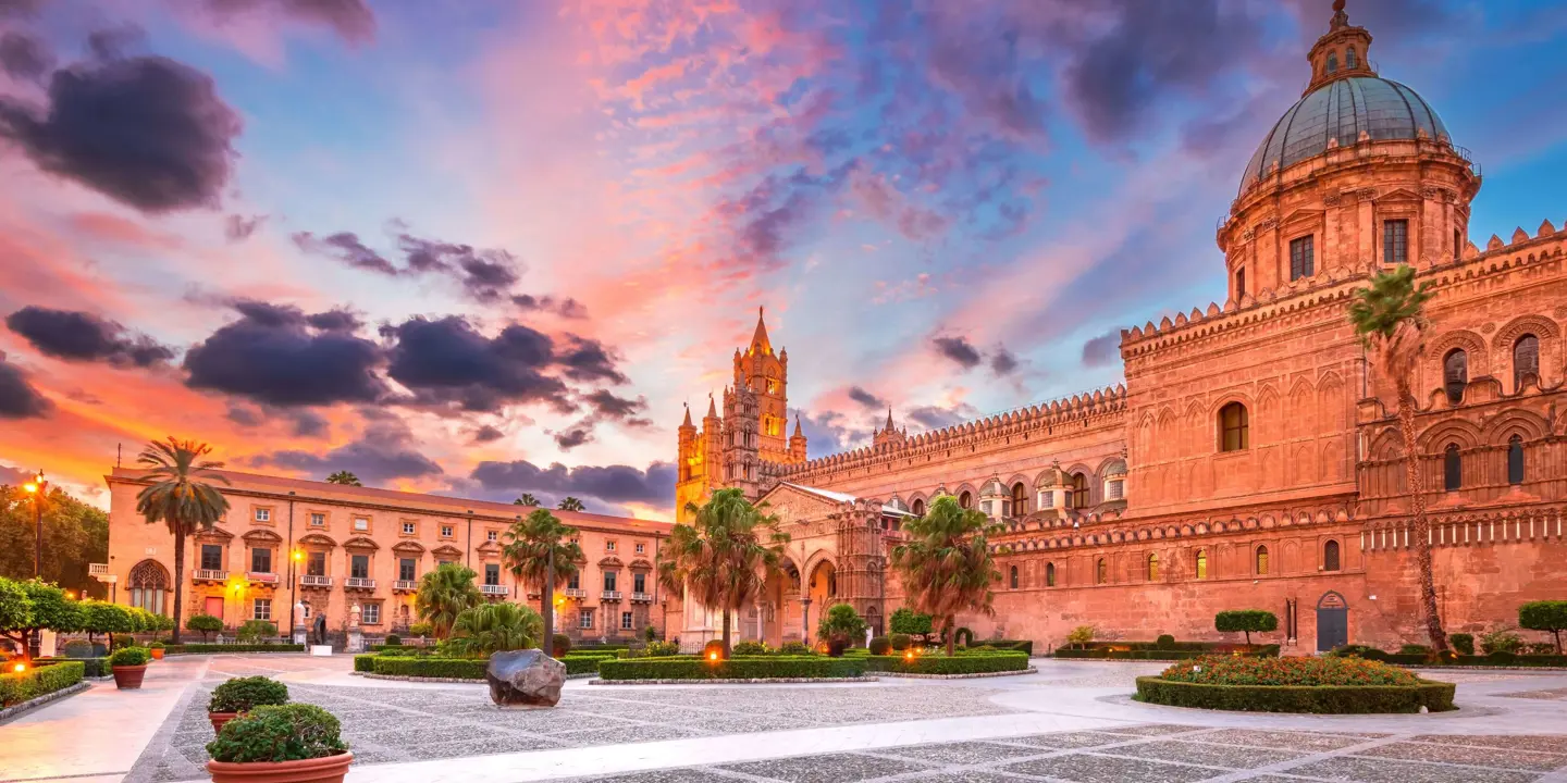 Palermo Cathedral at sunset