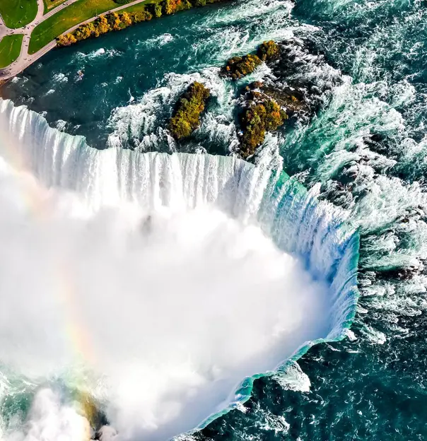 Helicopter view of Niagara Falls
