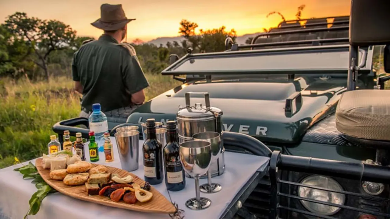 Sundowners on a game drive