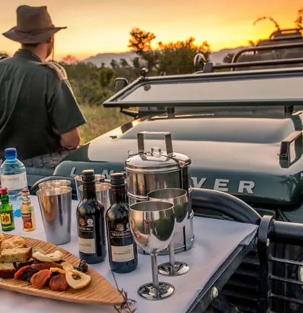 Sundowners on a game drive