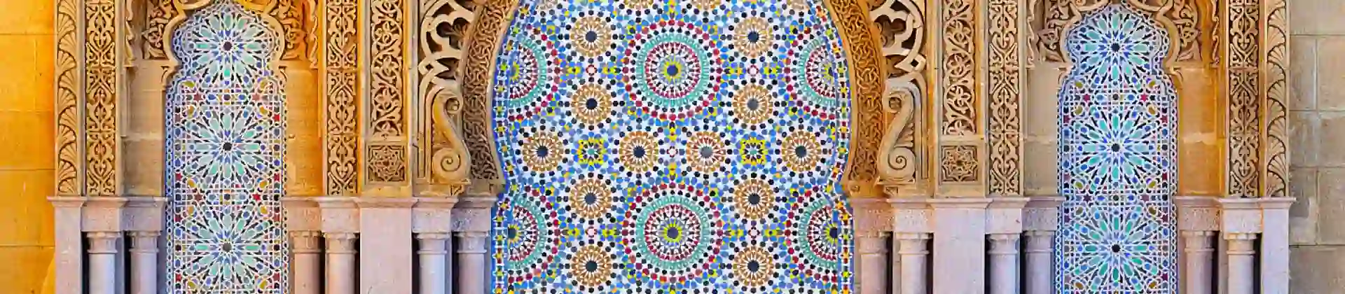 Decorated Fountain With Mosaic Tiles, Morocco