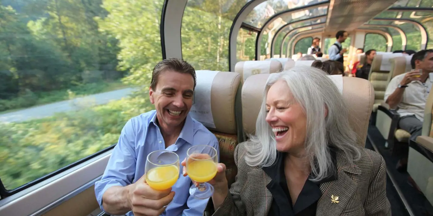 Couple Drinking, Onboard Rocky Mountaineer