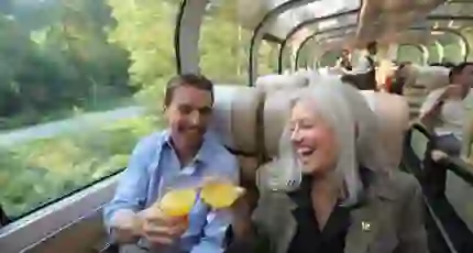 Couple Drinking, Onboard Rocky Mountaineer