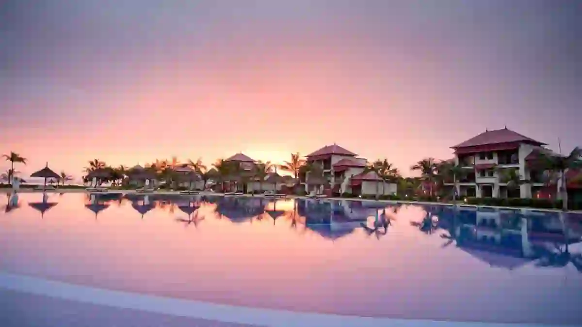 Tamassa Bel Ombre Mauritius, pool at sunset