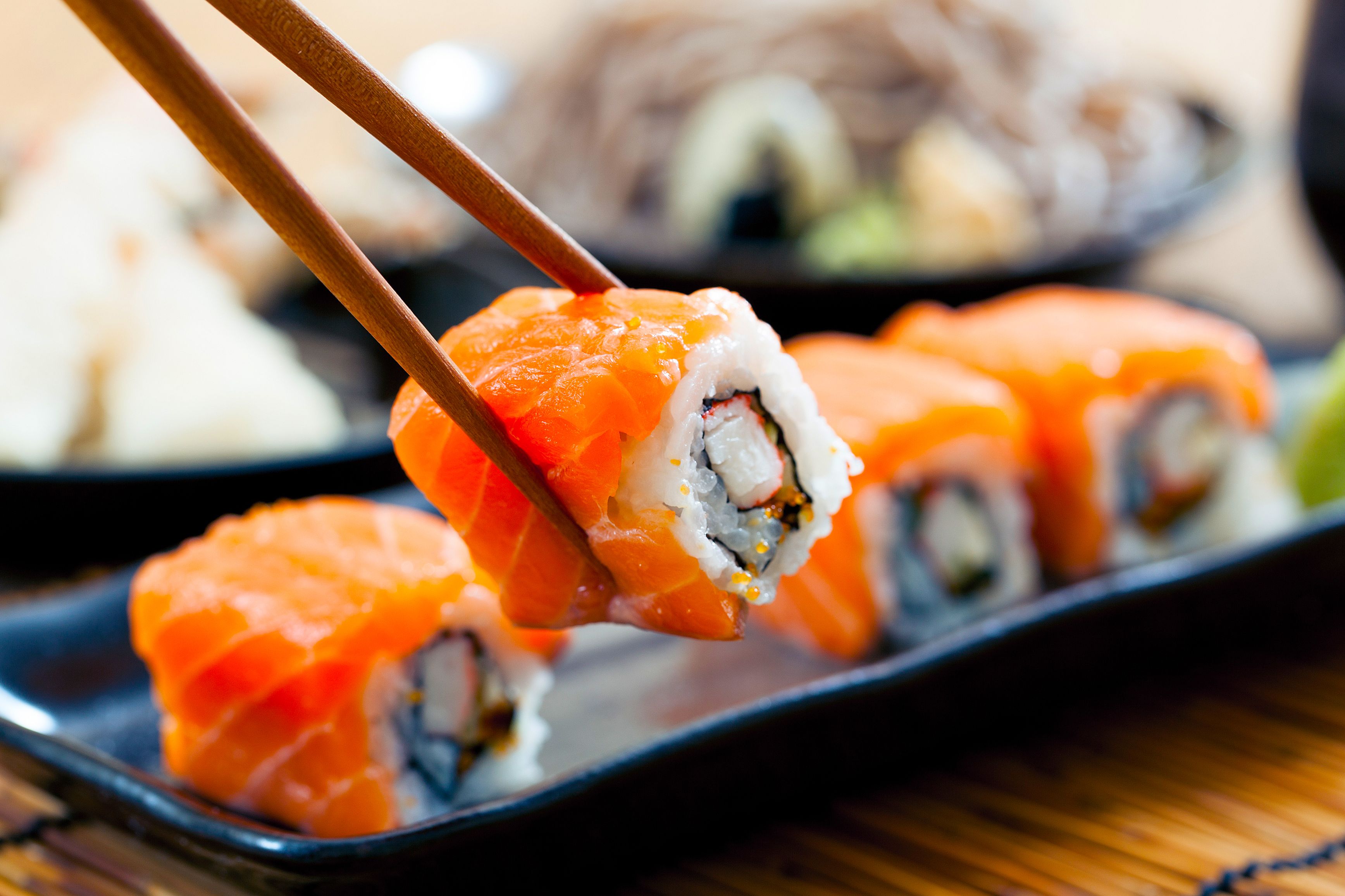 Salmon Sushi Rolls, Japanese Food