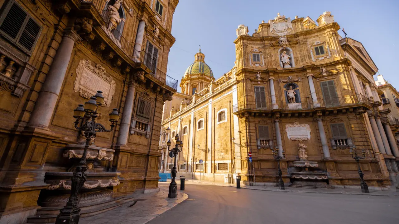 Quattro Canti Square With Baroque Facades, Palermo, Sicily