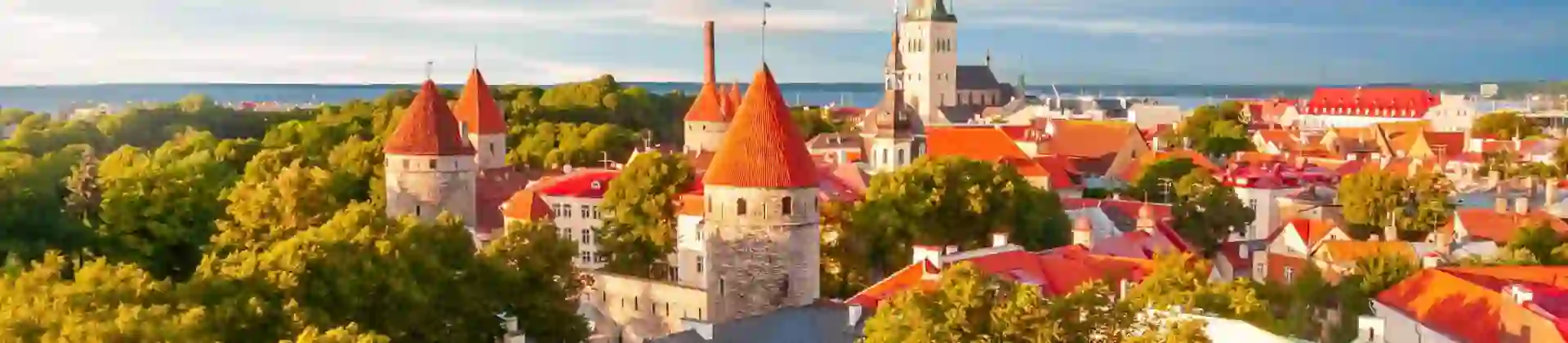 Saint Olav's Church And Old Town Walls, Tallinn, Estonia