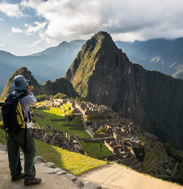 Hiker Snapping Machu Picchu