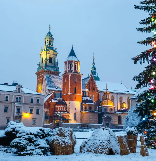 Wawel Castle at twilight, Krakow, one of the most famous landmarks in Poland