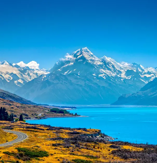 Mount Cook and Lake Pukaki, Otago, New Zealand